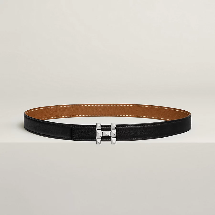 H Infini belt buckle & Reversible leather strap 24 mm - Image 1